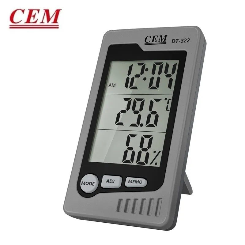 

CEM Electronic Thermometer And Hygrometer DT-322 Multifunctional Table Hanging Temperature Humidity Measuring Instrument 0~50℃