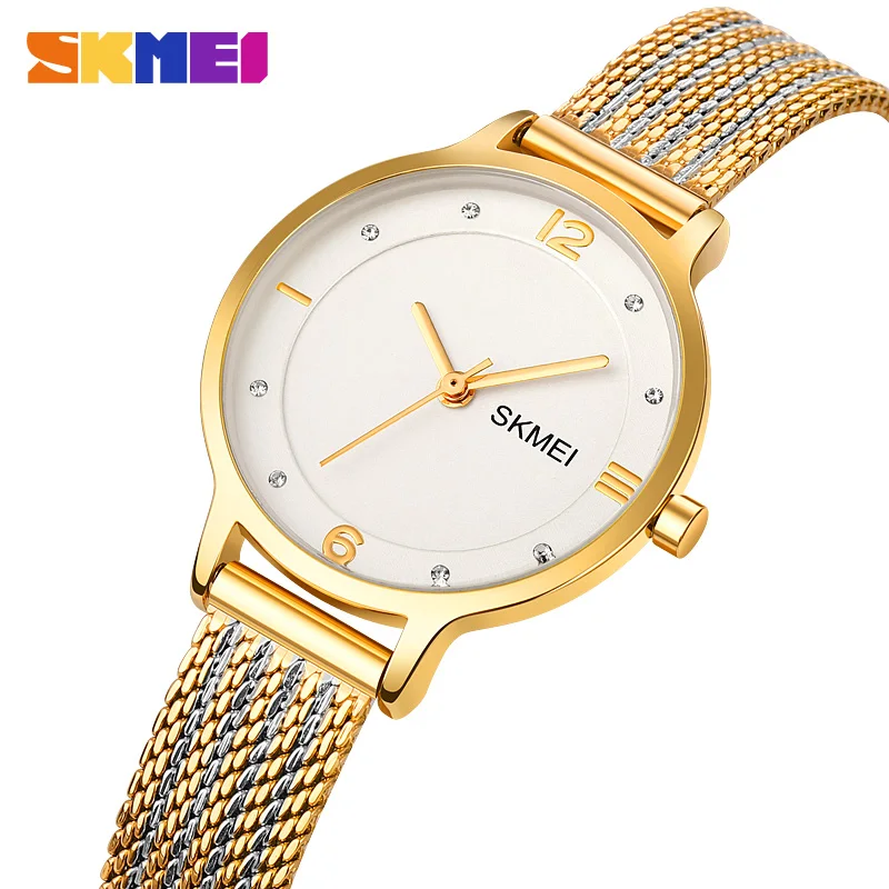 

SKMEI Luxury Stainless Steel Bracelet Women Watches Fashion Japan Quartz Movement Wristwatch Ladies Hour Clock Relogio Feminino