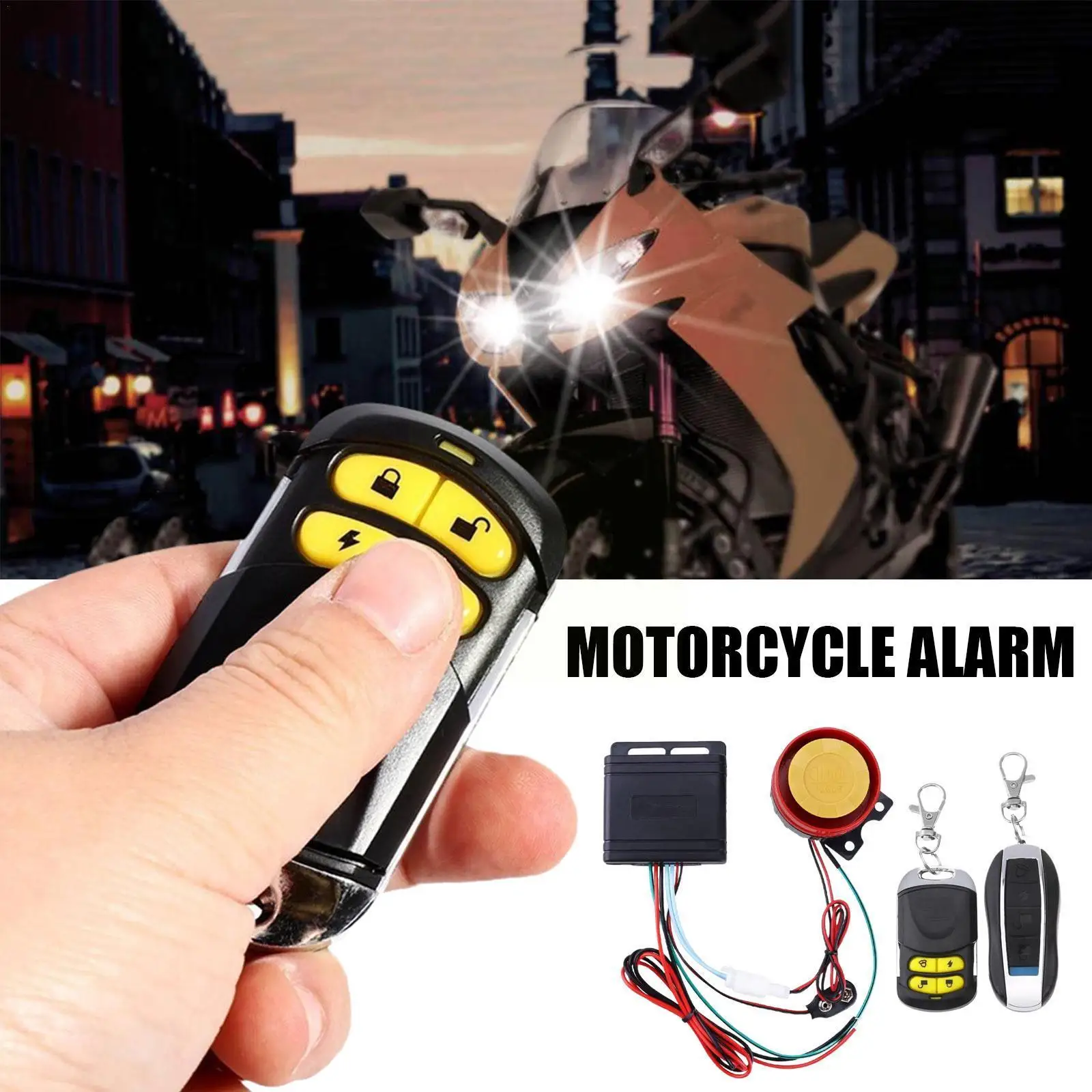 

Motorcycle Bike Anti-theft Security Alarm System 1Set Motorcycle Waterproof Speaker Burglar Motorbike Remote Control Alarm V9B2