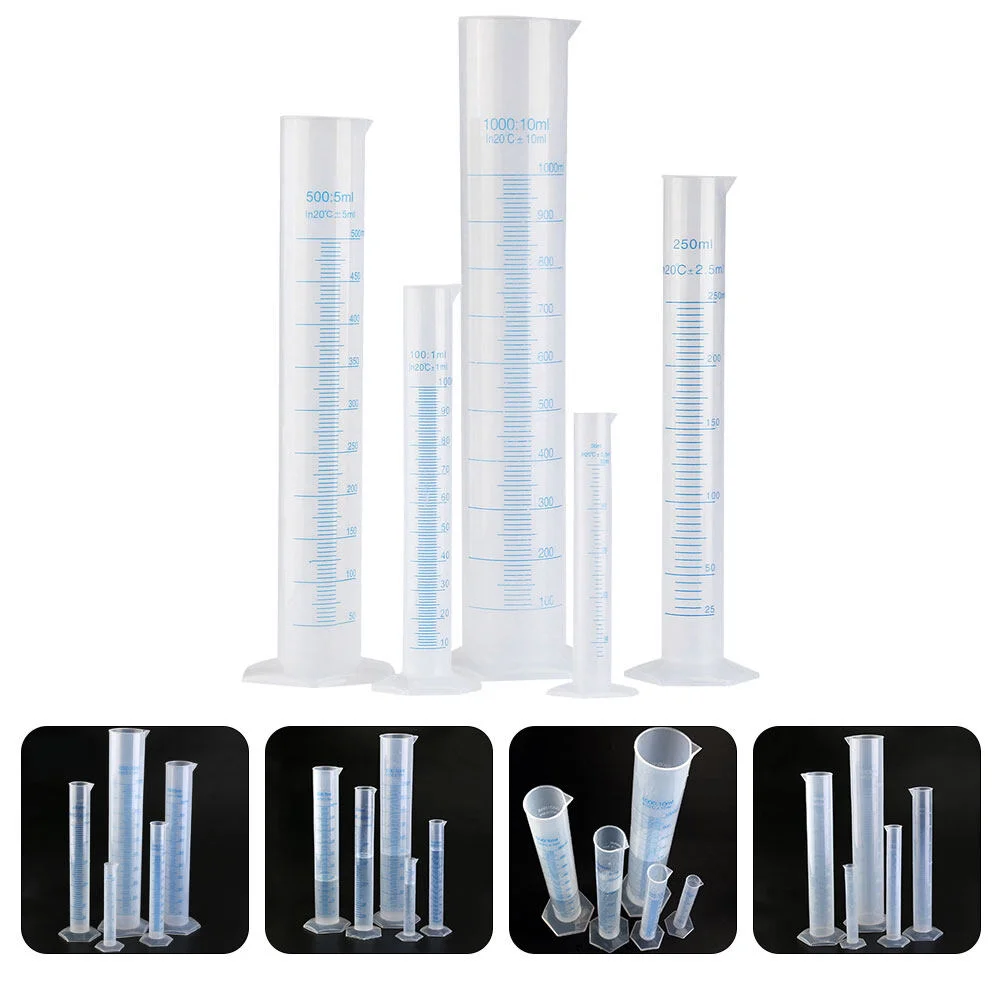 

5 Pcs Glass Eye Droppers Cylinder Professional Plastic Mix School Laboratory Tube Scientific Test Measuring Graduated