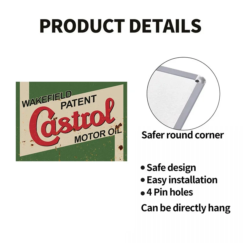 Металлическая табличка Castrol винтажного стиля