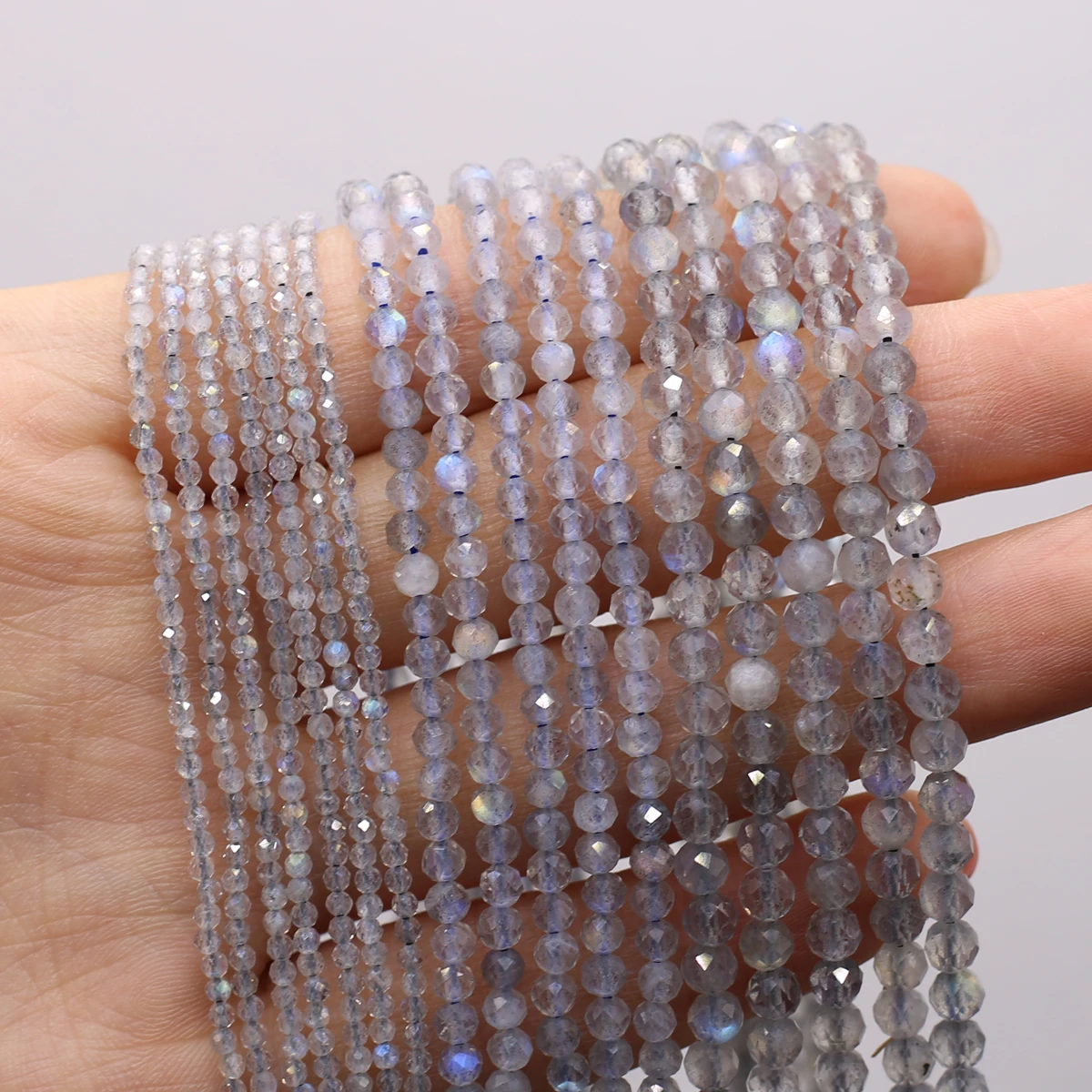 2/3/4 мм вспышка лабрадорит бусины-разделители из натурального камня граненые