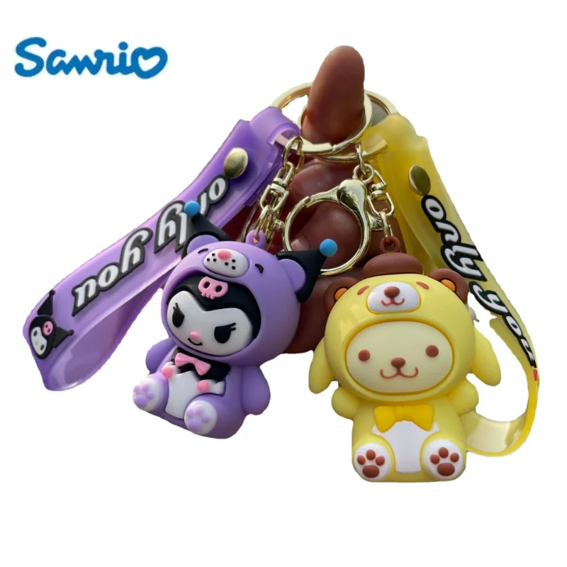 

Crossdressing Sanrio Keychain New Party Style Cinnamoroll Kuromi Figure Couple School Bag Charm Charm Gift Kids Gift