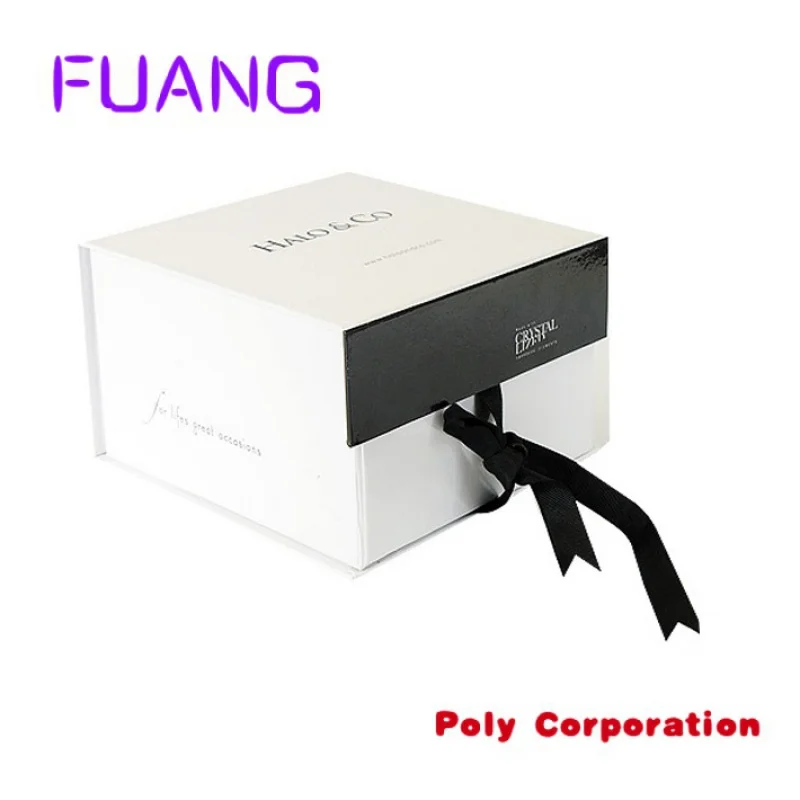 Роскошная Магнитная Подарочная бумажная коробка с лентой для рождественской