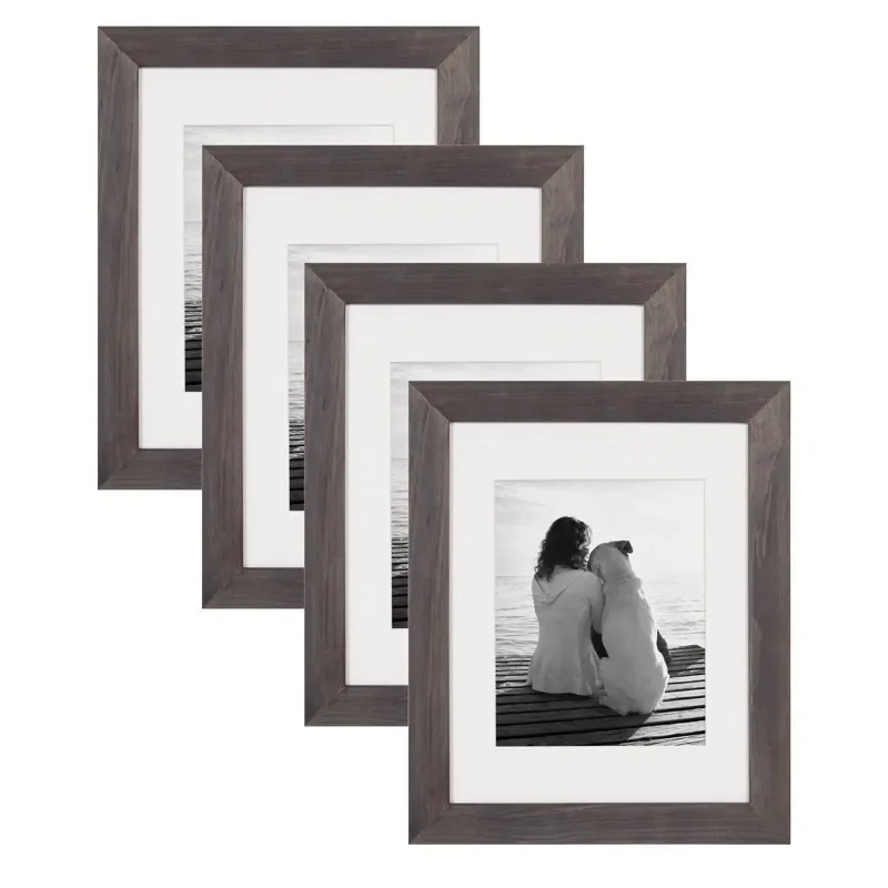 

8" x 10" Wood Wall Mounted Frames, Gray, Set of 4