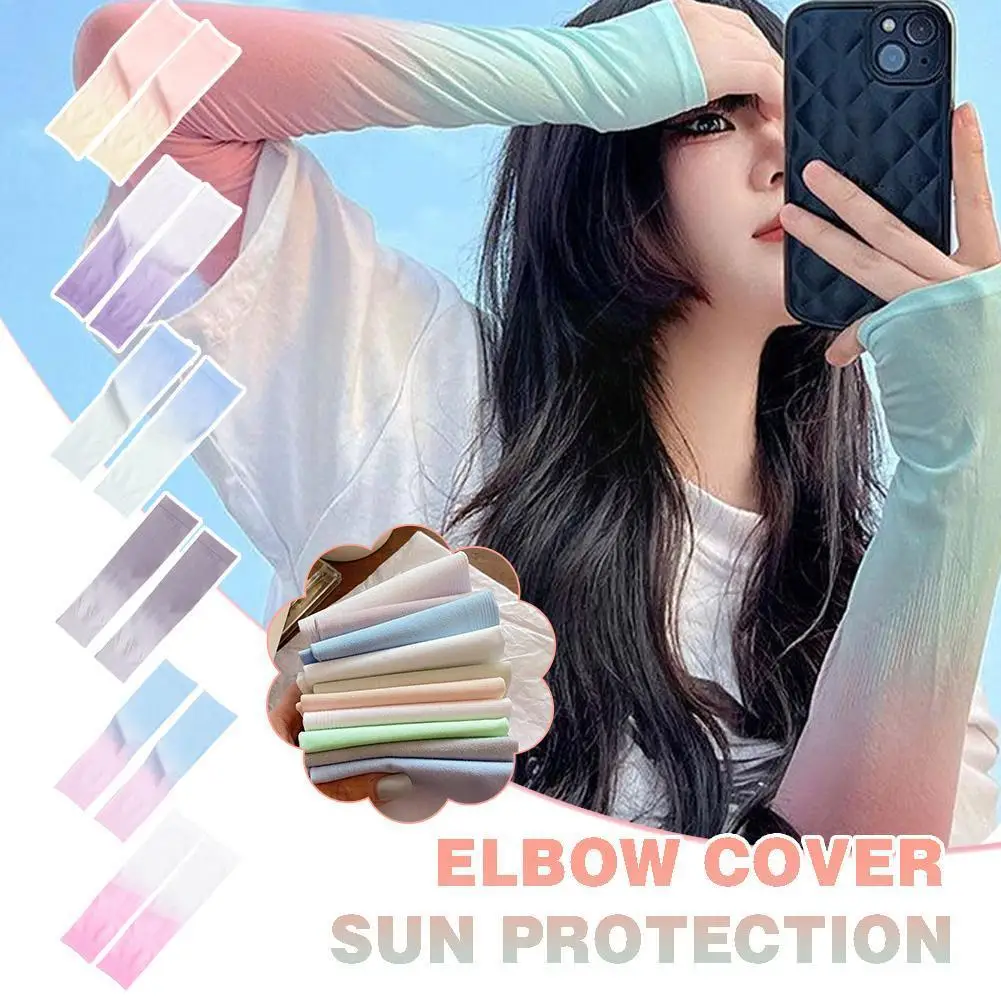 

Gradient Color Ice Sleeves Sun UV Protection Arm Sleeves For Women Men Sports Cooling Sleeve For Running Cycling Drive Gard Y4F1