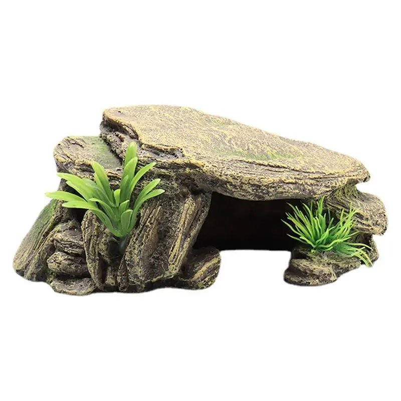 

Turtle Reptile Habitat Hiding Caves Basking Amphibioues Vivid Safe Shelter For Turtle Aquarium Terrarium Decoration Pet Supplies