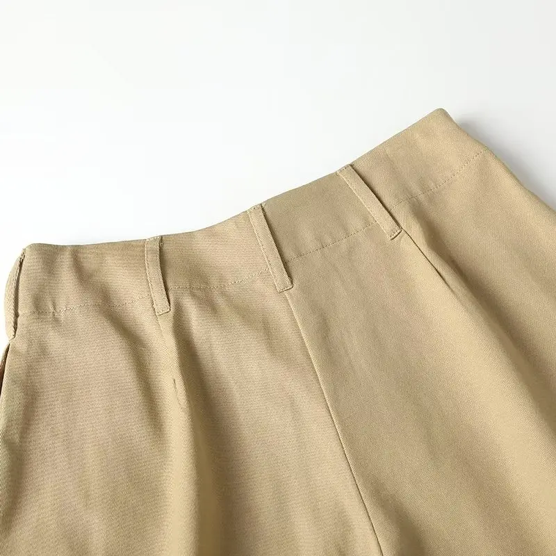 Dave&Di 2023 Summer Bermuda Ladies  Boyfriend Retro Cargo Shorts High Wasit Loose Cotton Fashion Shorts Women