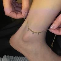 zircon winding chain ball anklet korean ins trendy fashion temperament simple and versatile design foot accessories