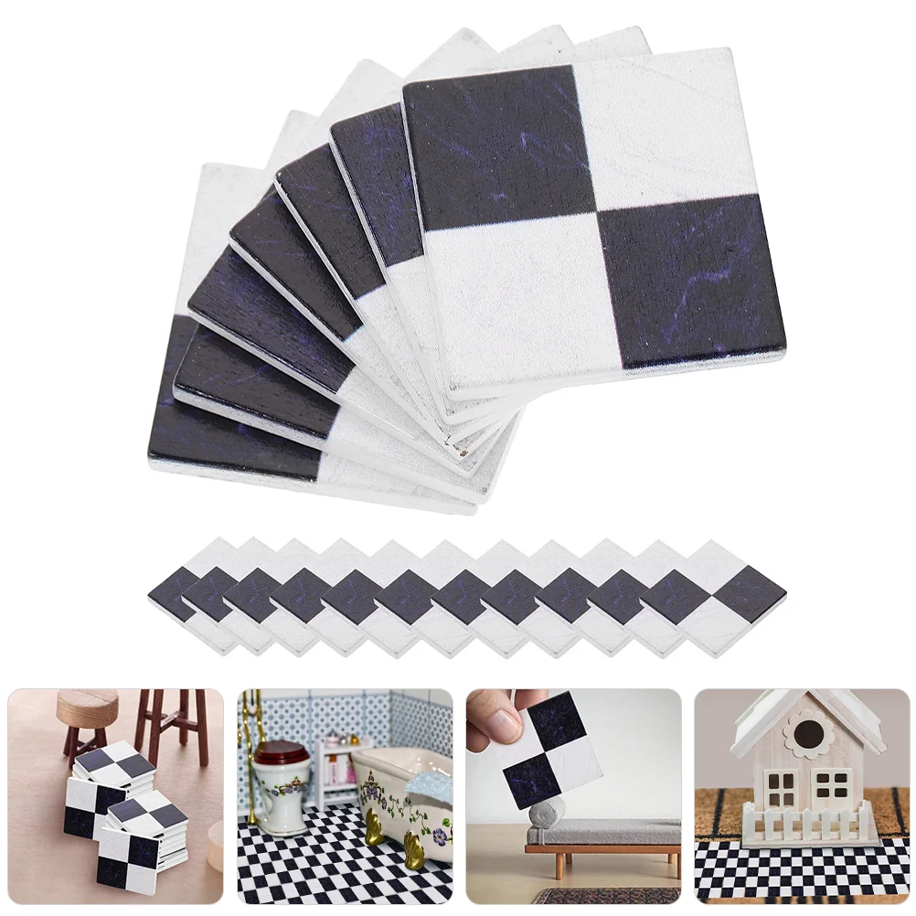 

36 Pcs Mini Flooring Decorations Simulated Tiny Dolly House Wood Accessories Miniature Floorboard