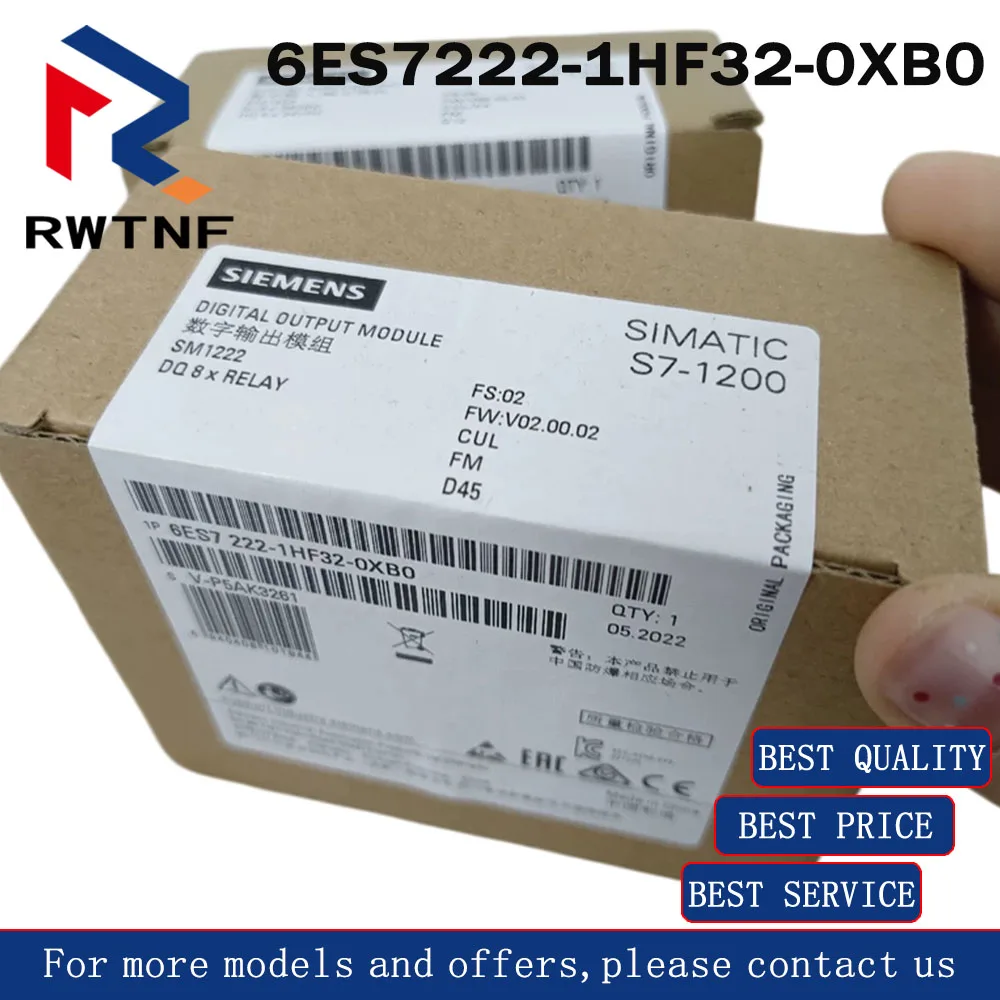 Фото Новый оригинальный 6ES7222-1HF32-0XB0 SIEMENS S7-1200, цифровой выходной модуль SM 1222, 8 DO, реле 2А, 100% оригинальный, со склада №1