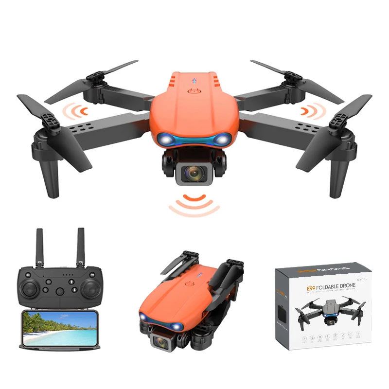 E99pro радиоуправляемые игрушечные самолеты 4k с высокой четкостью двойная камера воздушный Дрон с трехсторонним обходом препятствий складной K3