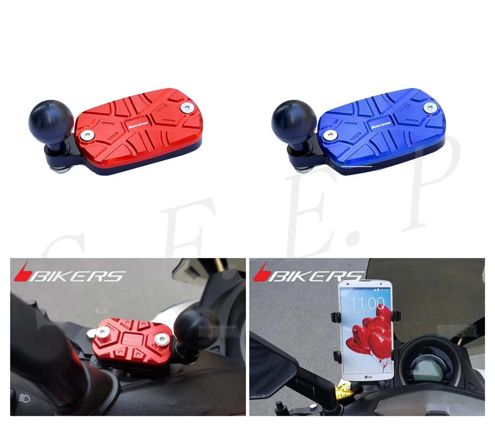 

BIKERS CNC Oil Cup Cover Mobile Phone Holder Base Can Put Mobile Phone Bracket For Yamaha TMAX530 SX/DX TMAX560 TMAX500