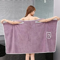 shoulder wearable bath towel wrap women oversized water absorbent beach spa gym bathrobes slip dress bathroom towel