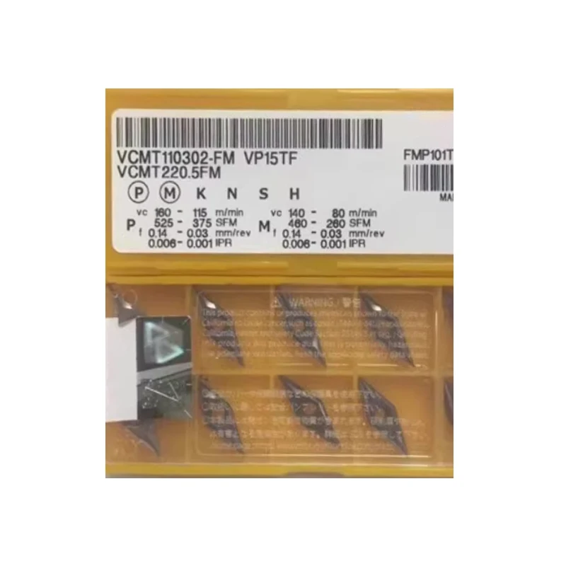 

100% оригинальный VCMT110302-FM VP15TF VCMT110304-FM VP15TF Вставки карбида VCMT 110302 110304 CNC 10PCS/BOX