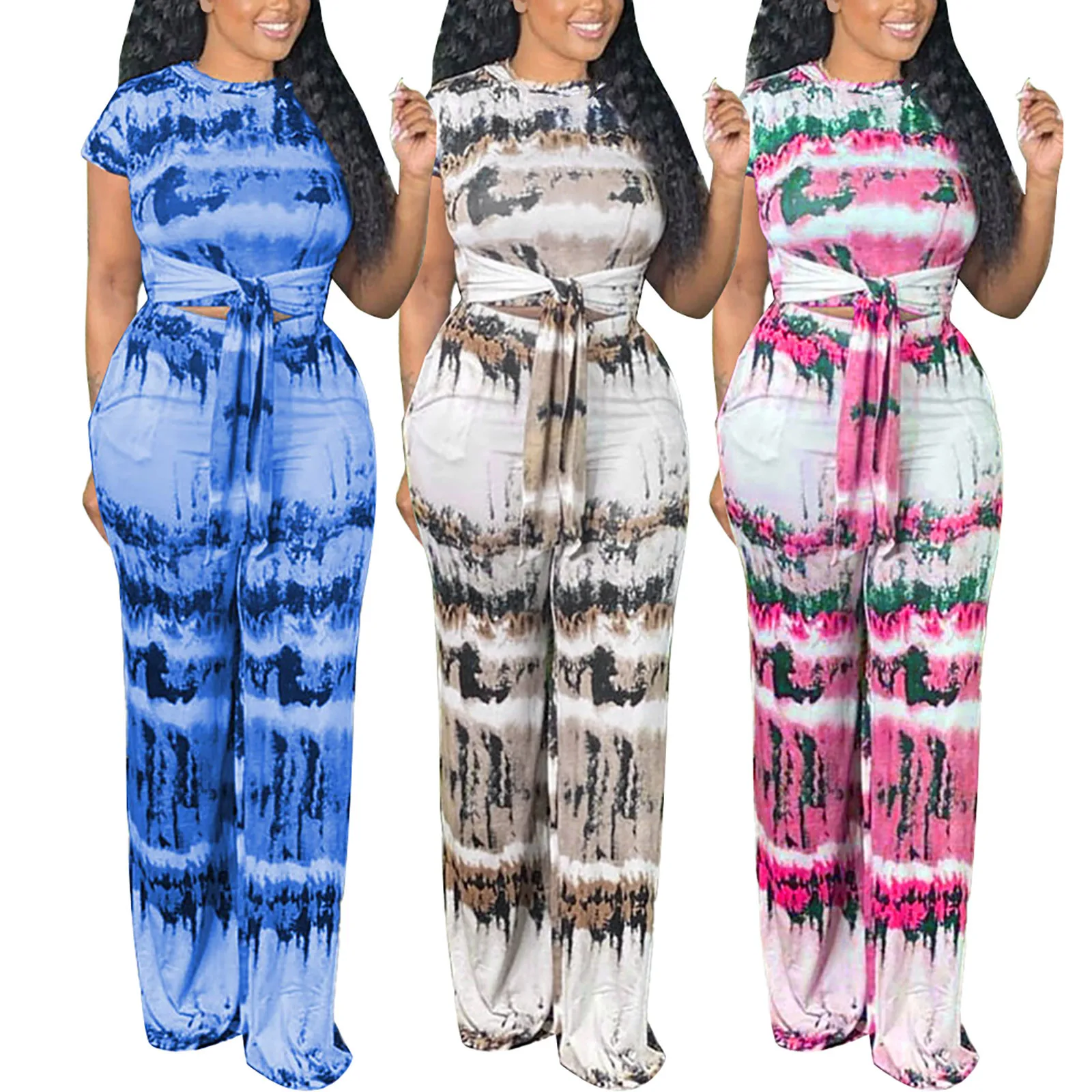 

African Women'S Sets Printed Short Sleeve Suit For Office Commute Elegant Loose 2 Piece Suits Summer Fashion Top And Pants