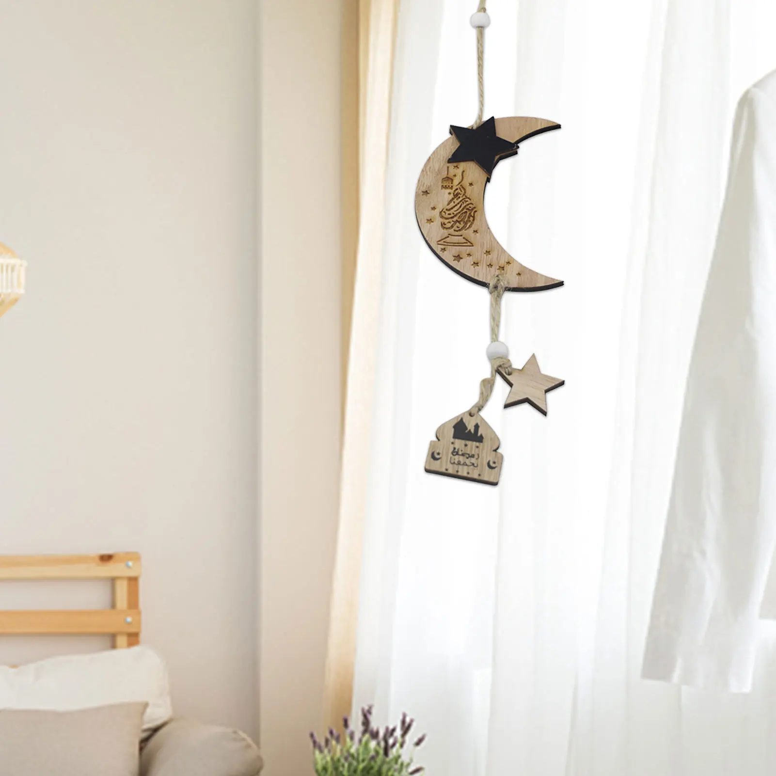 

Ramadan Kareem Wooden Ornaments Moon Star Design Festive DIY Home Decorations Eid Ramadan Decorations For Ramadan Mubarak Eid