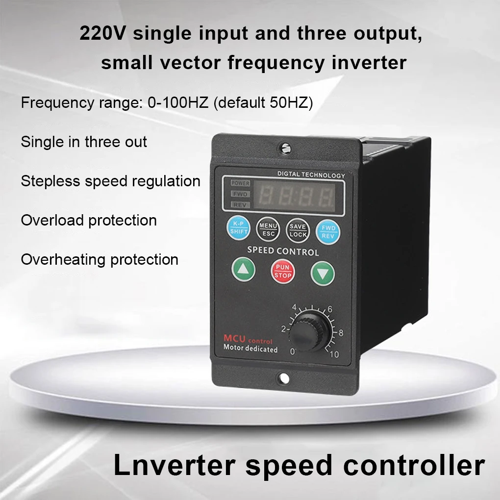 

Motor Inverter Digital 3 Phase Output 4 Digit 50Hz AC220V Driver Converter Professional Electrical Replacement 200W