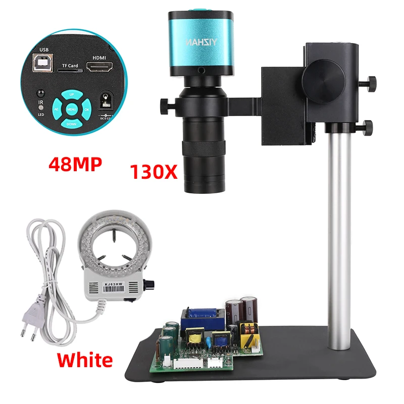 Цифровой видеомикроскоп с USB HDMI камера 48 МП 4K набор 180X 130X C-Mount VGA монокулярный