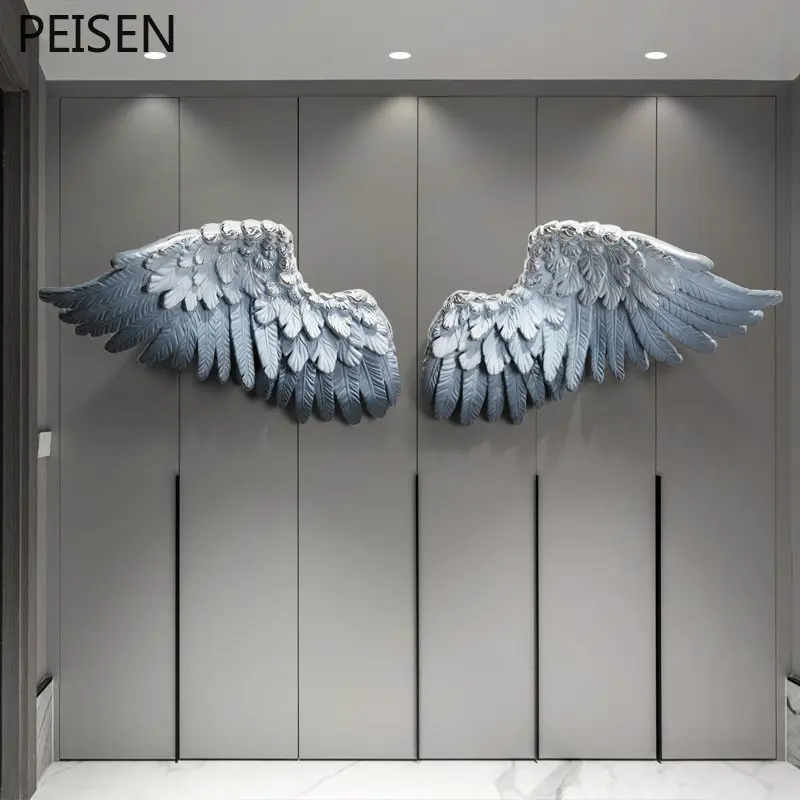 

Light Luxury 3D Feather Wing Wall Hanging Living Room Sofa Background Wall Decoration Hotel Bedroom Wall Hanging Decoration