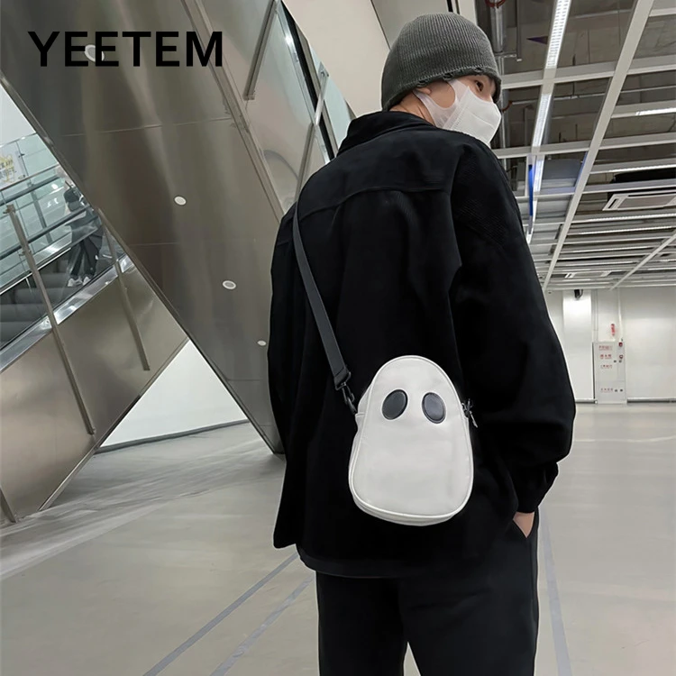 

New Fashion Shoulder Bag Funny PU Devil Bags Personality Fun Cute Ghost Contrast Color Stitching Female Small Bag