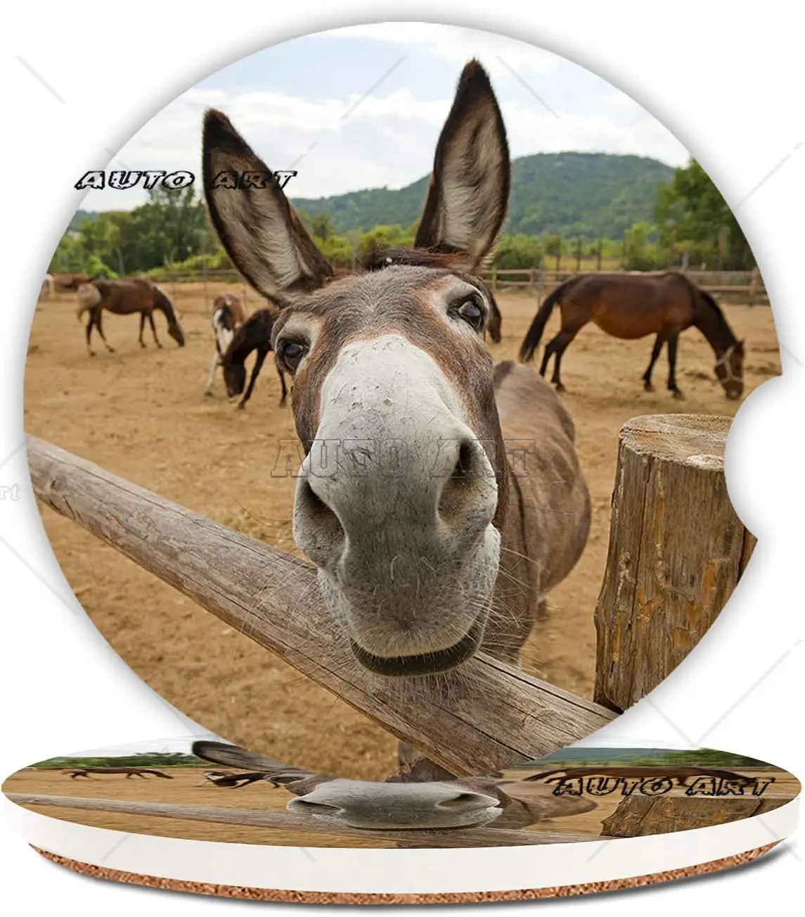 Забавный осел впитывающие подстаканники автомобильные подставки керамические