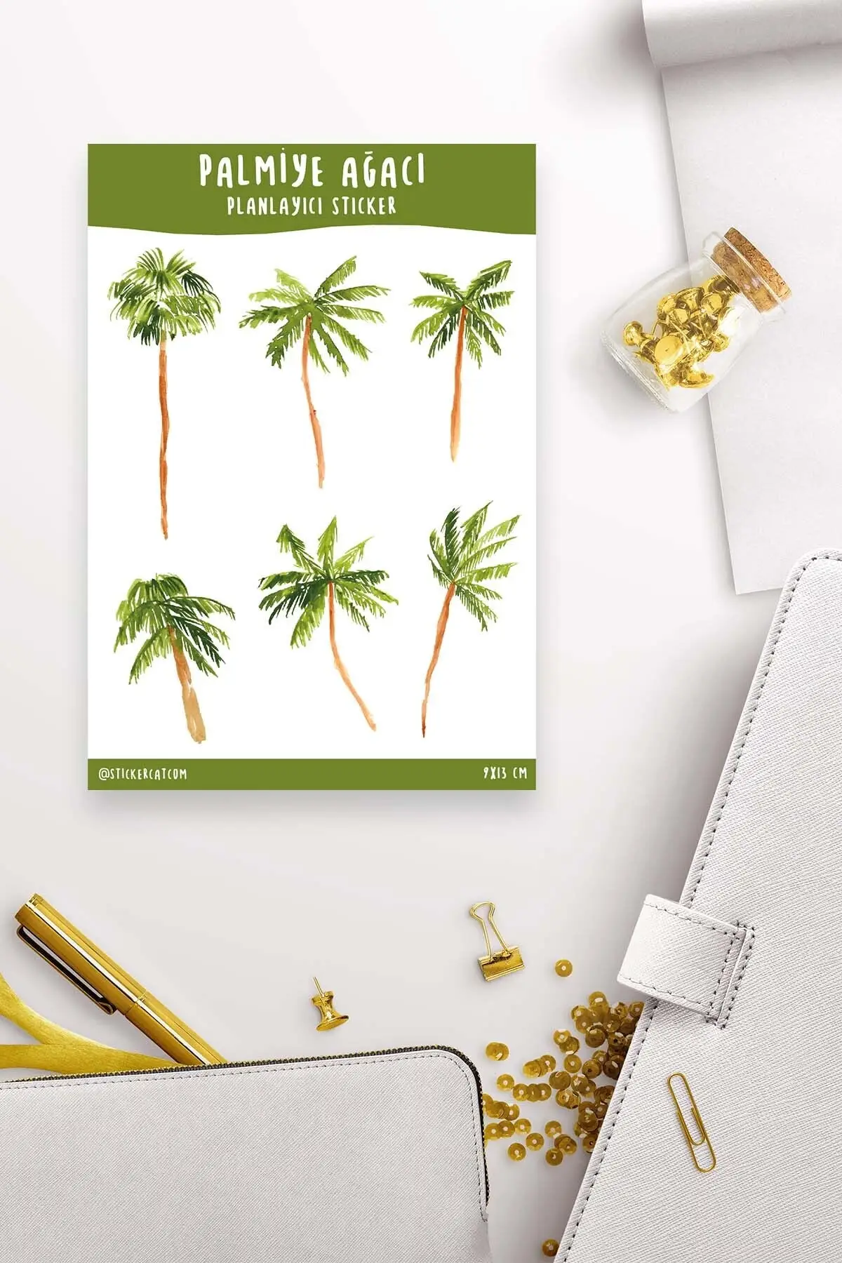 

2021 NEW SEASON HOT SALE Sticker Set, Planner Flower Sticker, Pine Tree, Forest Trees, Palm Trees Sticker 4 Pieces