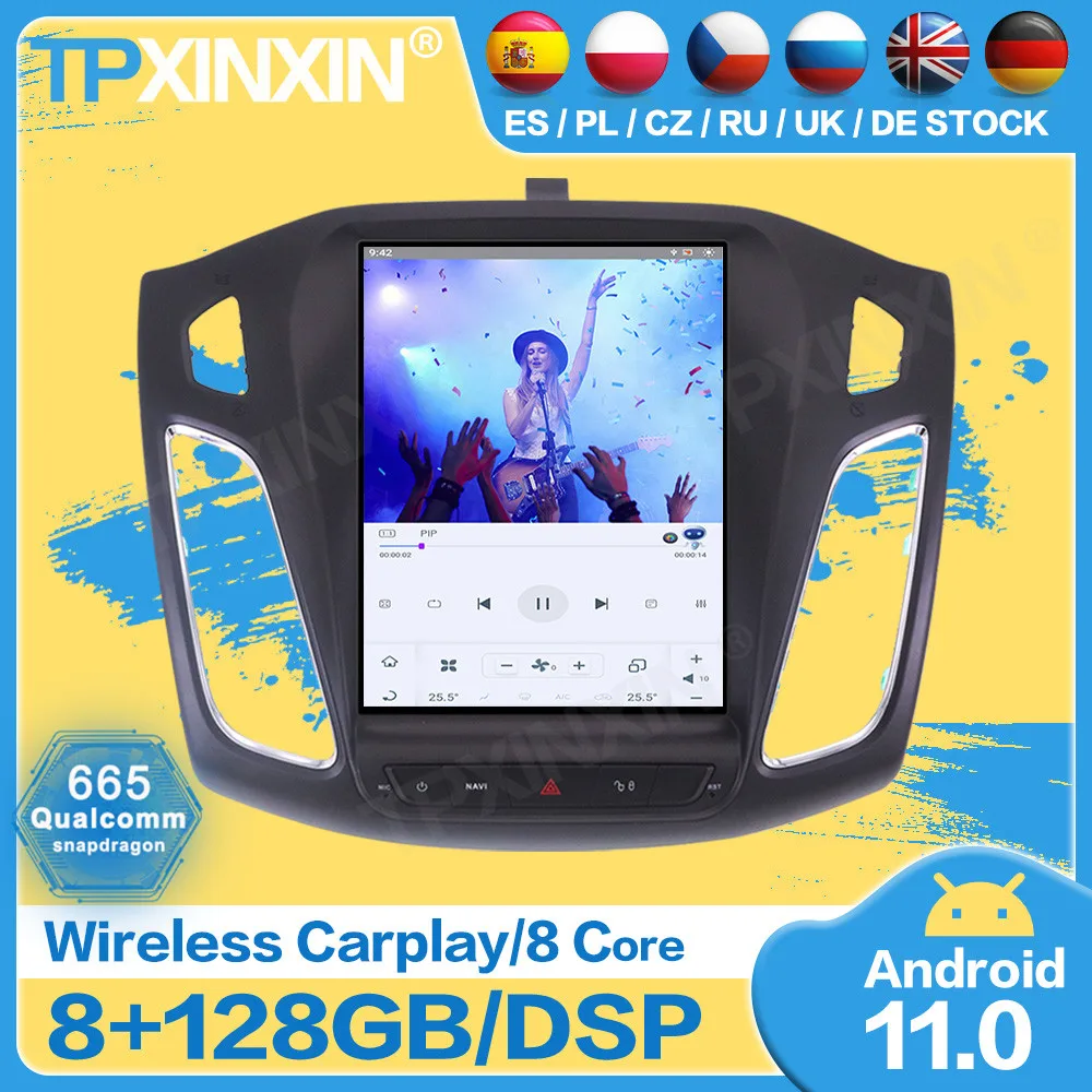 

Радио экран Qualcomm Tesla Android 11 для Ford DISPATCH 2007 2008 2009 2010 2011 2012 2013 2014-2017 GPS-приемник, головное устройство