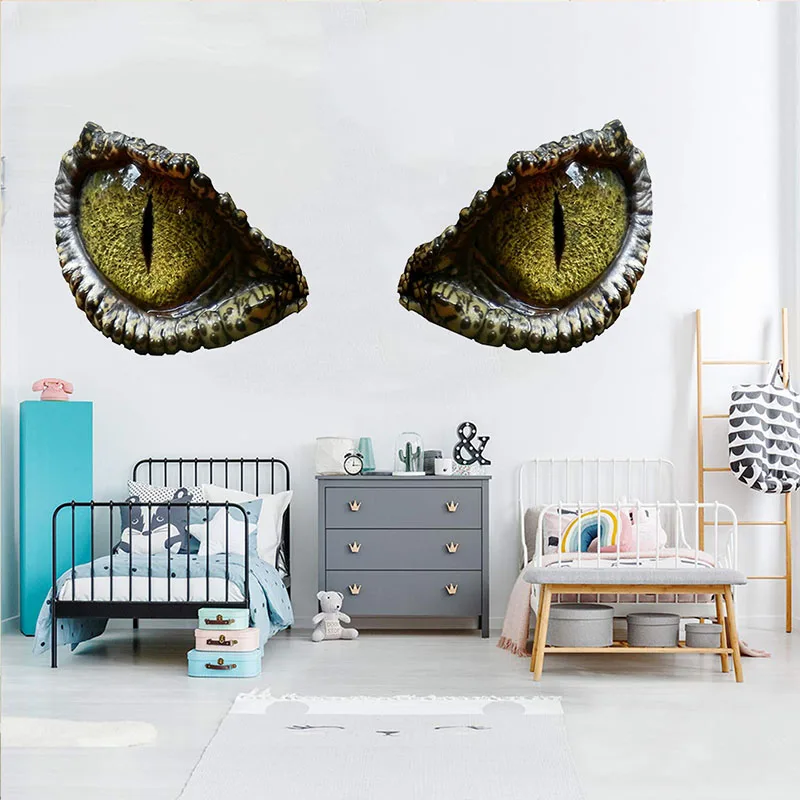 Новая имитация D динозавр глаз Настенная Наклейка для спальни и детской комнаты