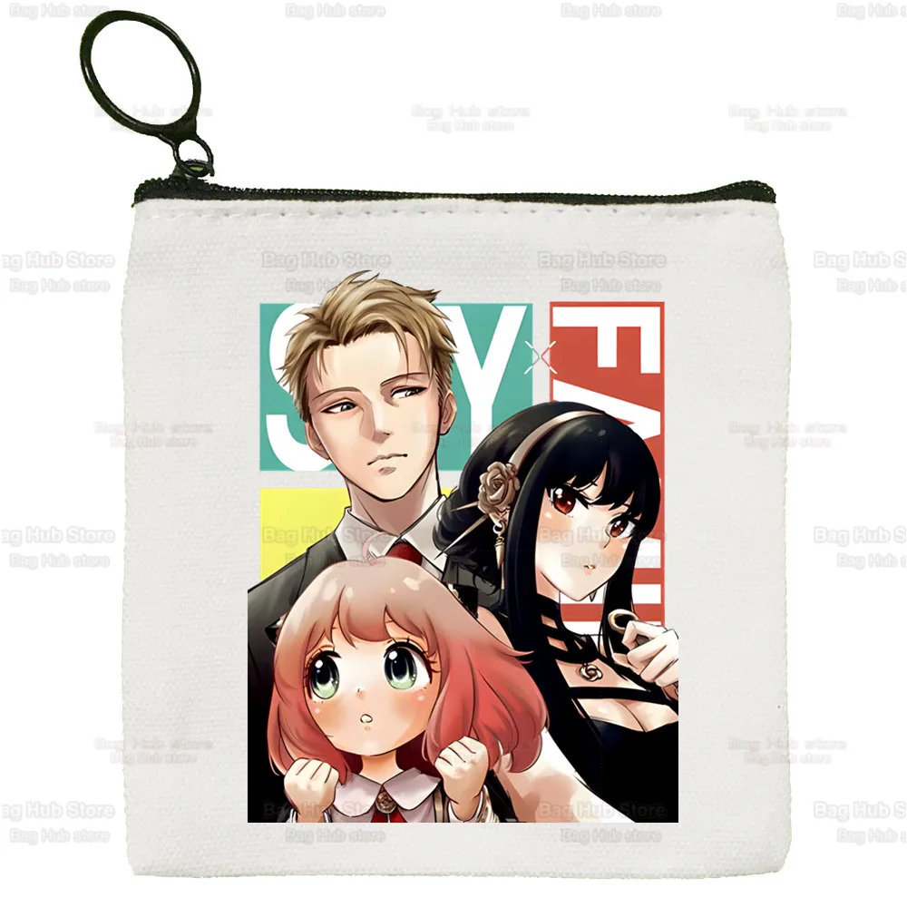 

Spy X Family Cute Mini Coin Purse Canvas Anime Kawaii Anya Forger Student Wallet Coin Case SPYFAMILY Zipper Hand Female Key Case