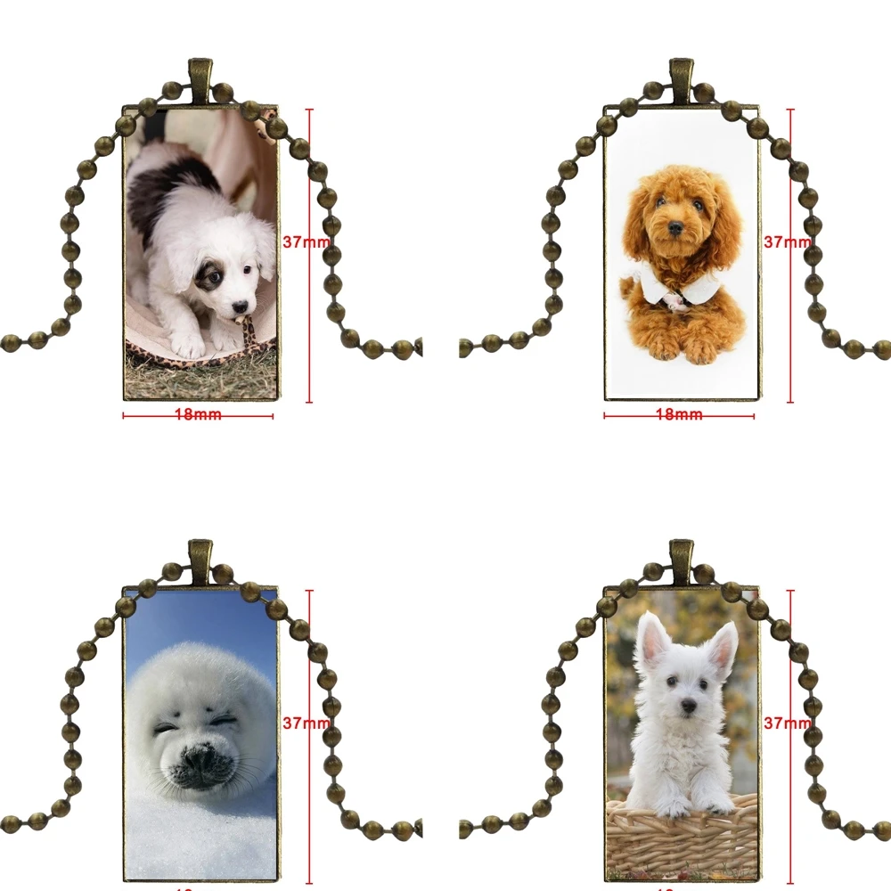 

For Women Jewellery Girls Cute White Puppy Glass Pendant Galaxy Pendant Black Hematite Necklace Women Steel Plated Necklaces