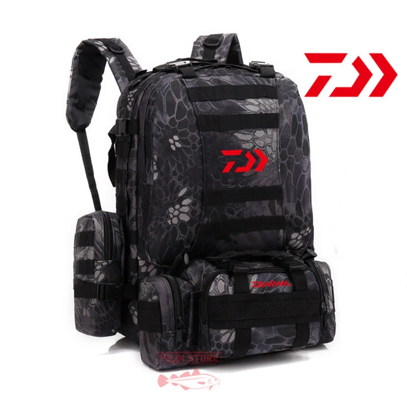 

Daiwa for Men's Detachable Fishing Bag Cycling Backpack Outdoor Travel Tactical Climbing Sports Bag Camouflage Fishing Backpack