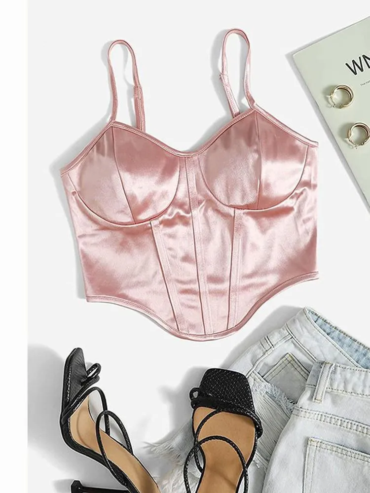 Женский корсет без рукавов на бретельках