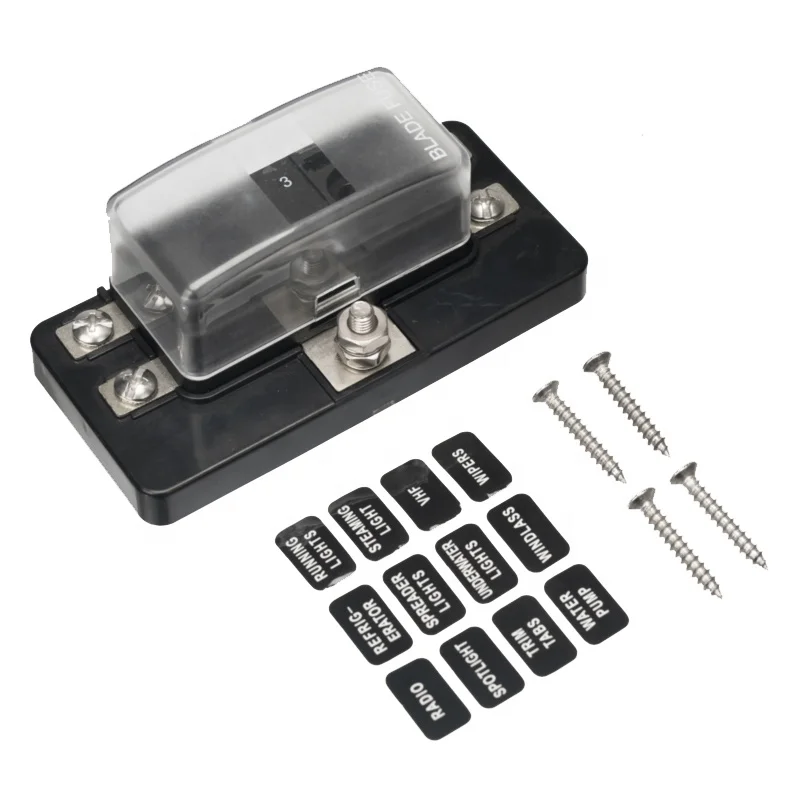 

Car Boat Marine Automotive 4 Way Blade Fuse Box Fuse Holder With LED Indicator