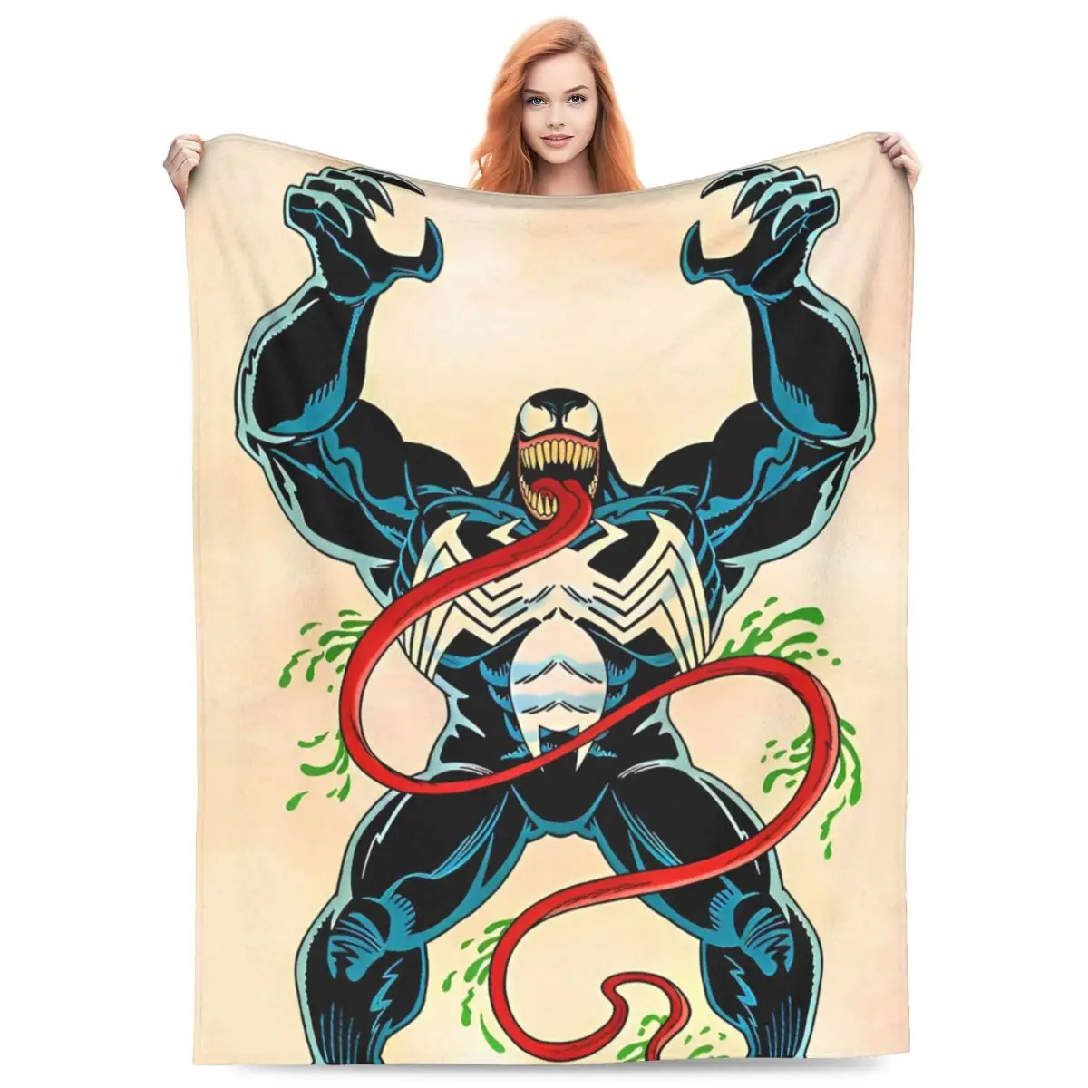 Одеяла Venom антигерой фланелевое потрясающее теплое одеяло с изображением