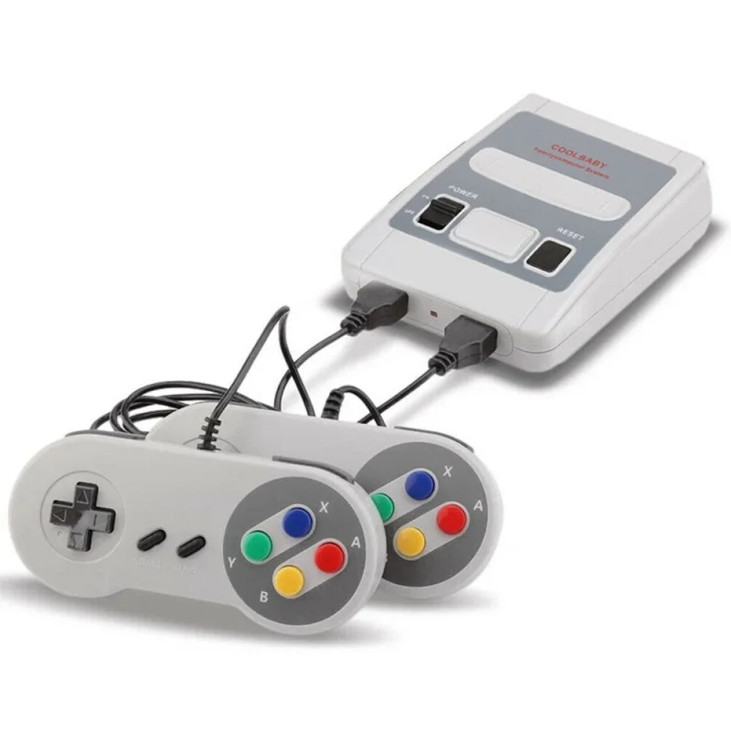 

Портативная мини-консоль для видеоигр в ретро стиле, 8-битная игровая консоль со встроенными 620 играми для Super Nintendo + 2 контроллеров