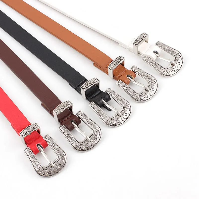 

Leather Belts for Women Fashion Dress Jeans Belt Retro Metal Buckle Pin Buckle Belts Female Leisure Waistband Punk Gothic Unif