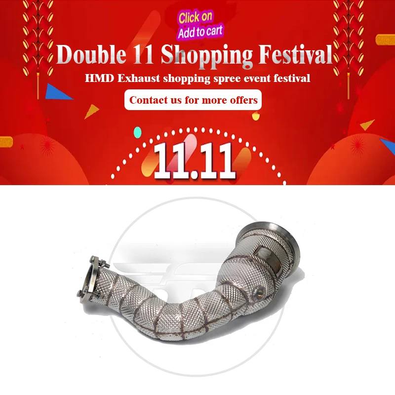 

HMD Exhaust Manifold High Flow Downpipe for Audi Q8 3.0T Car Accessories With Catalytic Header Without Cat Catless Pipe