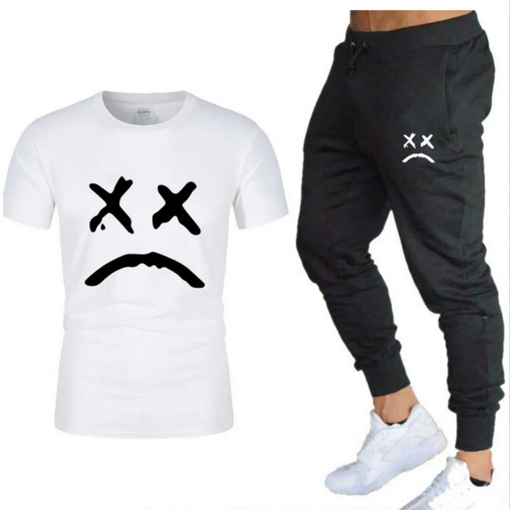 

2022 Summer Men'S Sportswear Set Short Sleeve T-Shirt And Shorts Men's Masual Sportswear Fitness Suit Color Matching Printed