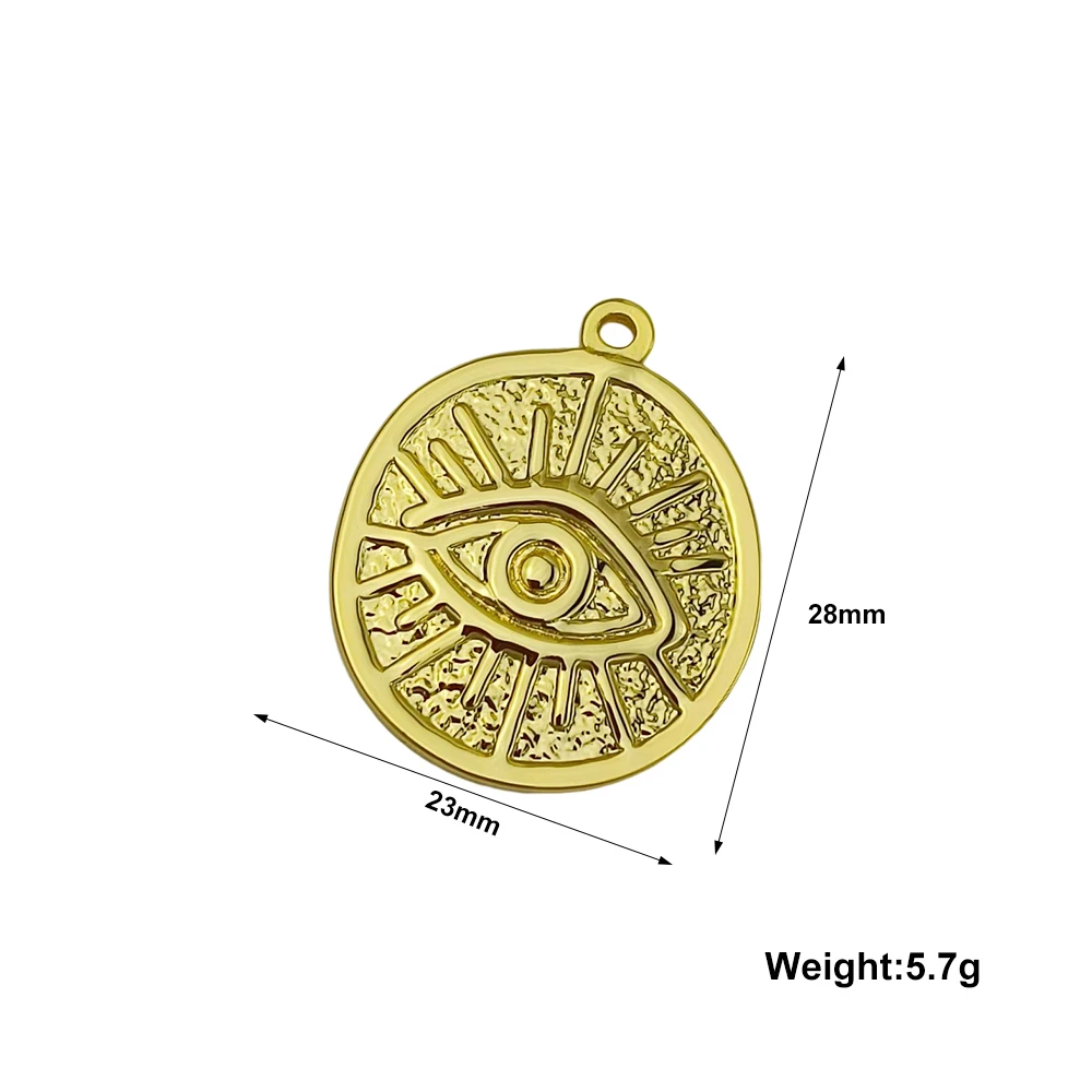 

23X28MM Gold Plated Eye of Horus Charms Egypt Africa Pendants Stainless Steel DIY Supplies Jewelry Making Findings Accessories