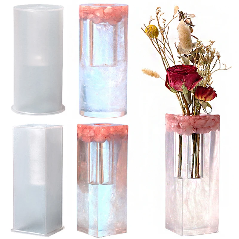 

Rectangular Round Hydroponic Gypsum Mold Epoxy Resin Plant Vase Silicone Mold DIY Hydroponic Vase Resin Mold Home Decor Flower