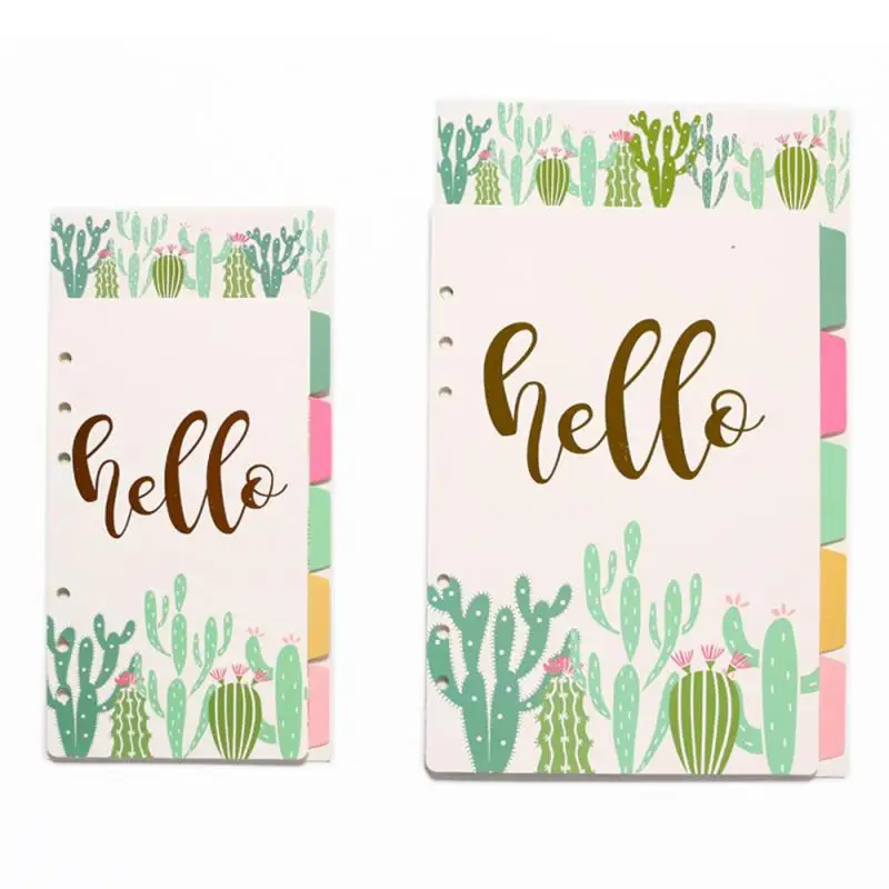 

1Set Creative A5 A6 Loose Leaf Notebook Divider 6 Hole Index Separator Diary Paper Planner Binders Students Staionery Supplies