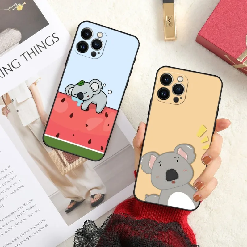 

Cute Animal Koala Phone Case For Iphone 11 Pro Max 12 Mini 13 14 X Xr Xs 6 6s 8 7 Plus Silicone Soft Luxury Design Back Cover