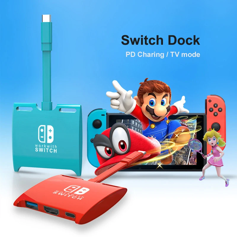 

Switch Dock Hub for Nintendo Switch To 4K HDMI Docking Station USB 3.0 PD Charging Docking for Macbook Air M1 Pro Type C Hub H16