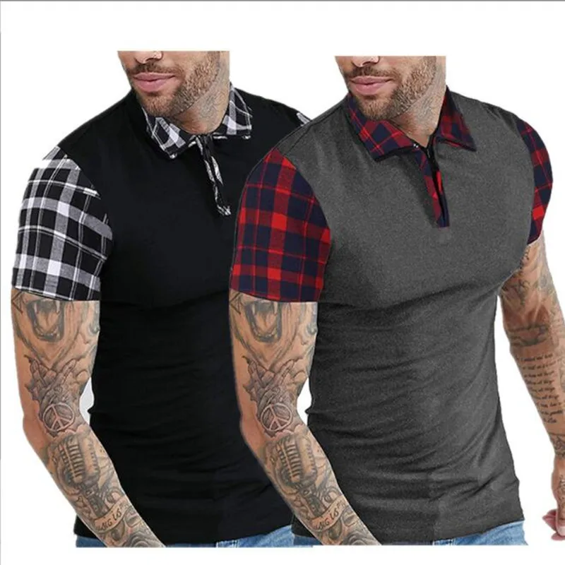 

Рубашка-поло мужская с коротким рукавом, модная повседневная спортивная деловая, с воротником с лацканами, в социальных сетях, лето