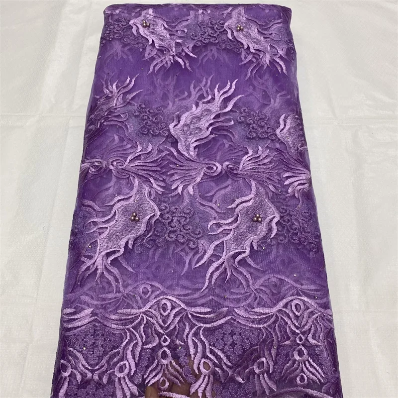 

5 ярдов, тюль с блестками, кружево, африканская кружевная ткань 2022, красивая Высококачественная французская сетчатая кружевная ткань для св...