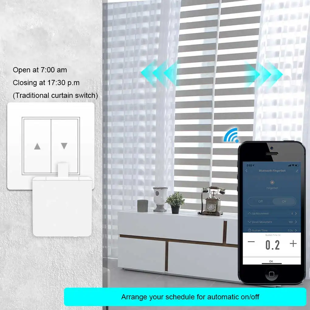 

Smart Switch Robot Bluetooth-compatible Wireless Button Pusher Automation Pushing Voice Assistant Light Curtain Controller