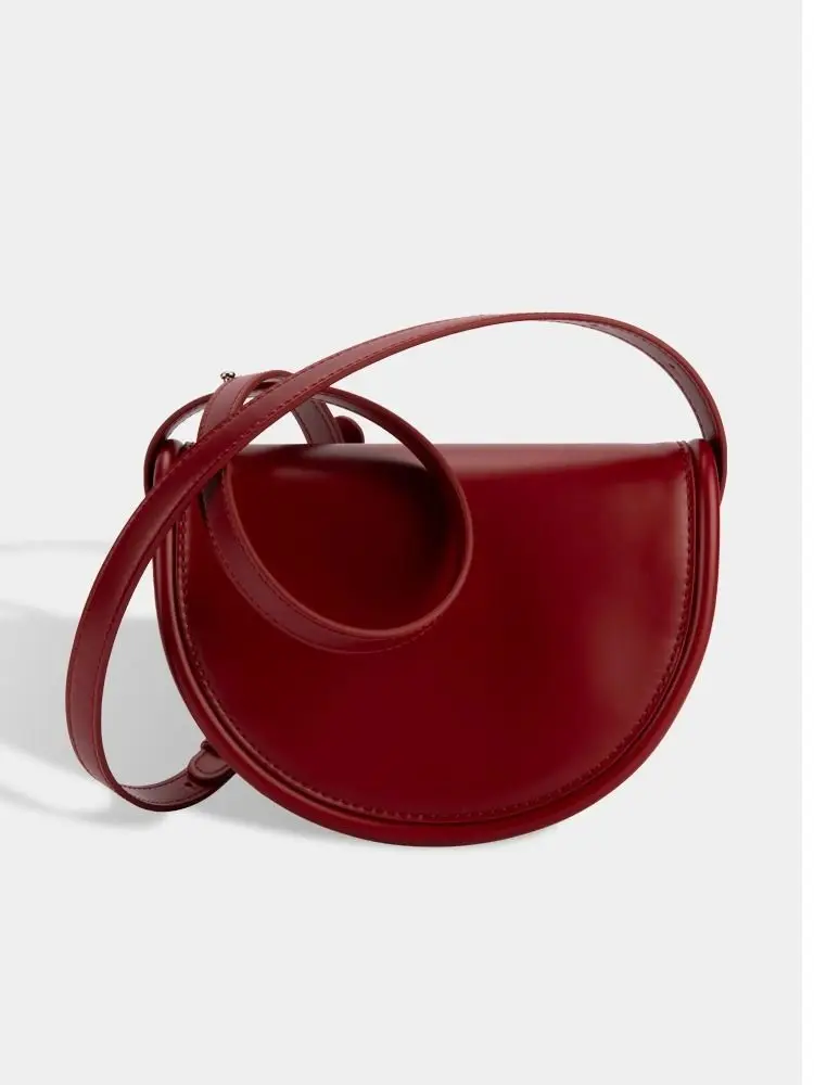 Полукруглая Сумка-седло сумка через плечо свадебная красная на одно