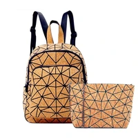 eco friendly bark backpack for womens geometric cork female youth casual folding student schoolbag outdoor travel shoulder bag