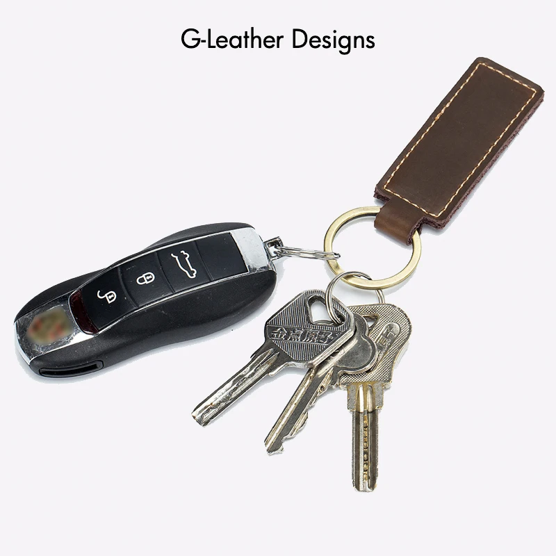 Vintage Leather KeyChain Car Key Chain Small Gift Free Customized Initials Name